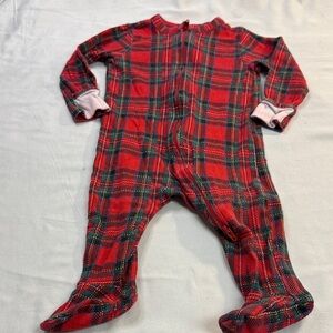 Old Navy - Cozy Red and Green Plaid Kids One Piece Footed Sleeper
